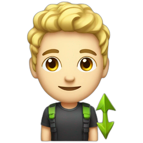youtuber with a growth arrow beging emoji