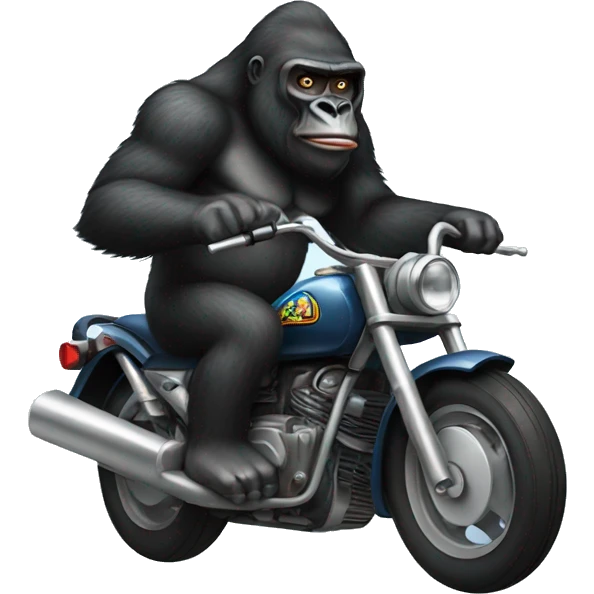 Gorilla riding motorcycle  emoji
