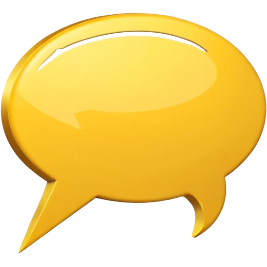 a yellow speech bubble but instead of a normal tail it’s a pointing arrow instead, not 3d, cartoony style emoji