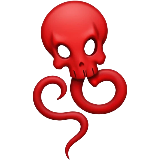 iOS sticker, dark mark, black shape, red dot, minimal emoji