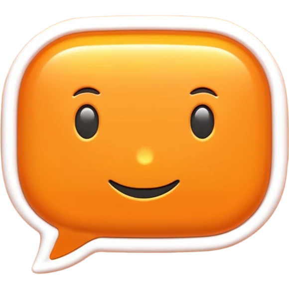 Изображение SMS письма в светло-оранжевых тонах. 3D изображение emoji