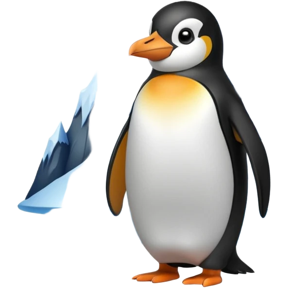 penguin in front of ice mountains emoji