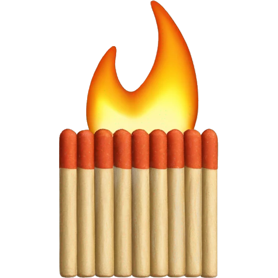 a pack of matches and Matchstick  emoji