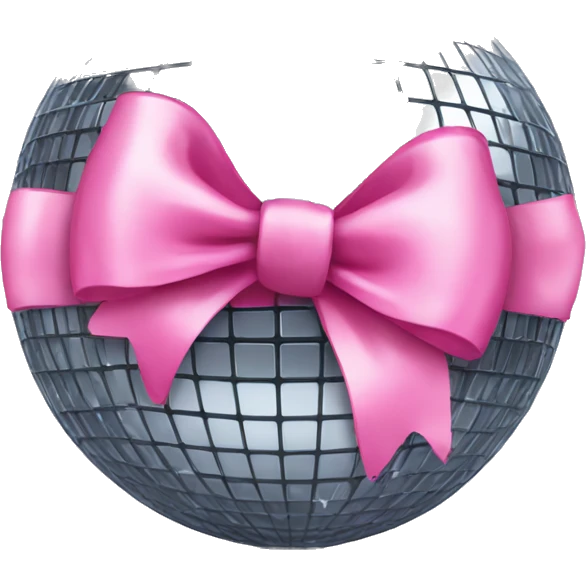 Disco ball with pink bow  emoji