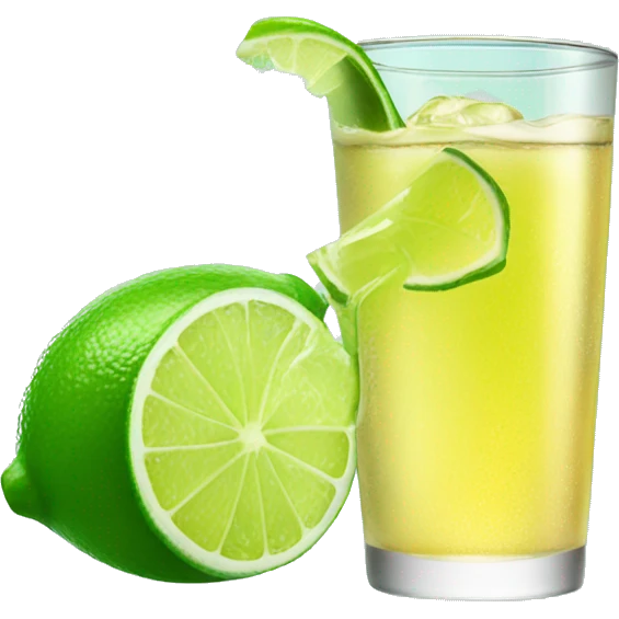 Gun fizz drink with a lime  emoji