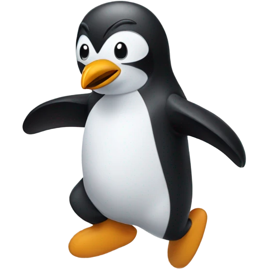Penguin skydiving emoji