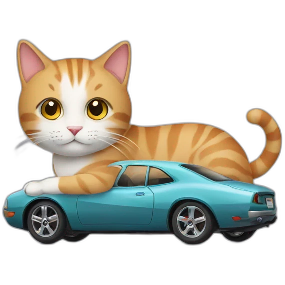 Cat and car emoji