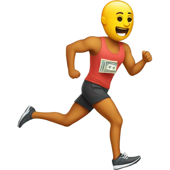 jogger chasing money emoji