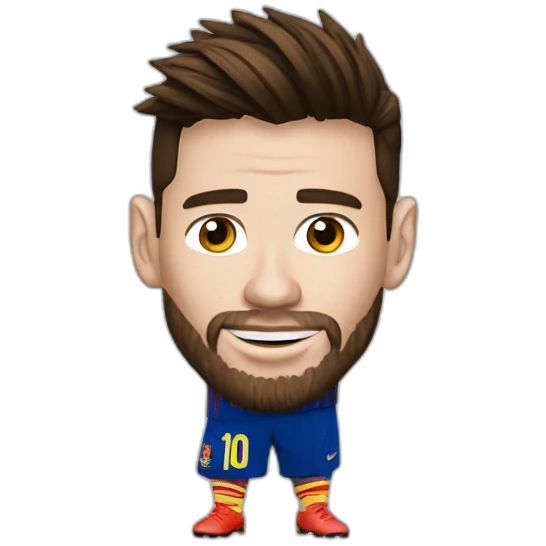 Messi qui se met a jenou au pied de cristiano ronaldo emoji