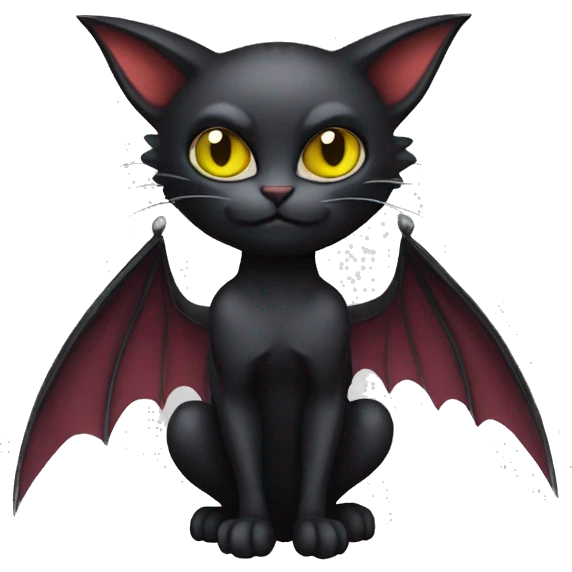 Black-Vampire-Batty-Cat-Fakémon-Cat With Bat-wings as ears  emoji