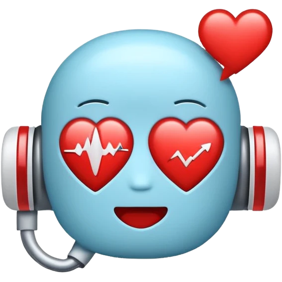 Medical chatbot logo emoji, speech bubble + heartbeat, minimal, friendly, professional emoji