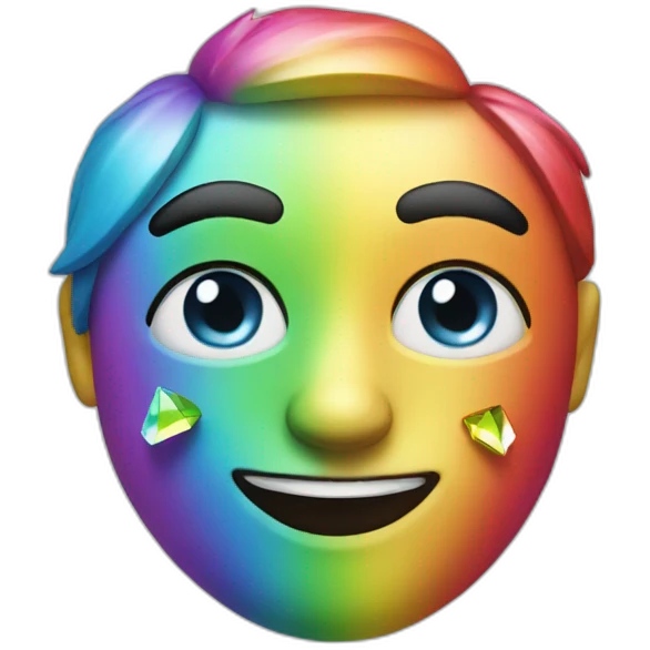 Rainbow diamondface emoji