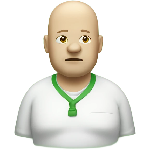 fat bald white man with gross breath no mustache green vapor cloud emoji