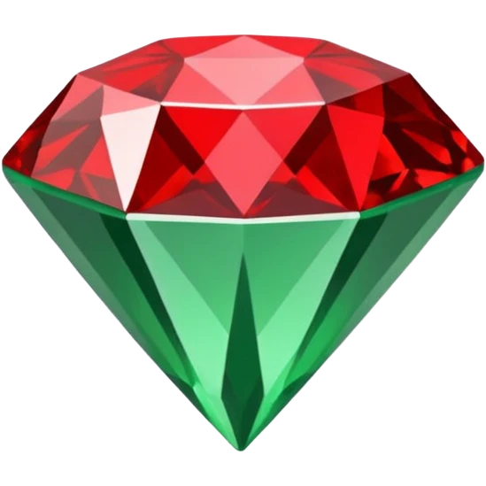generate a green and a red diamond geometrical form emoji