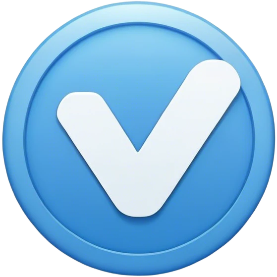 A blue circle with a checkmark in the middle emoji