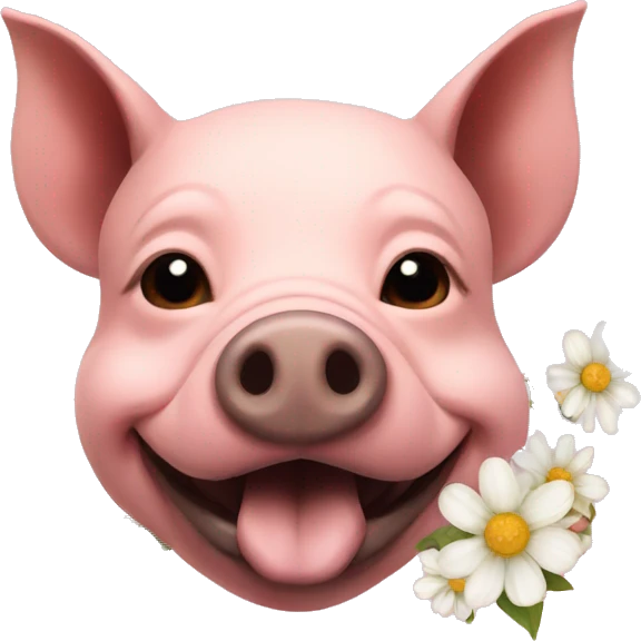 pig flower with dog emoji