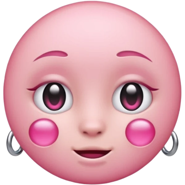 Pink emoji with piercings emoji