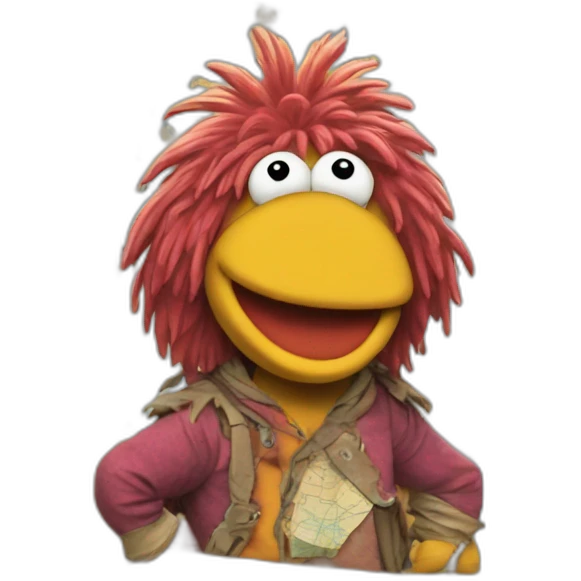 Fraggle with a map emoji