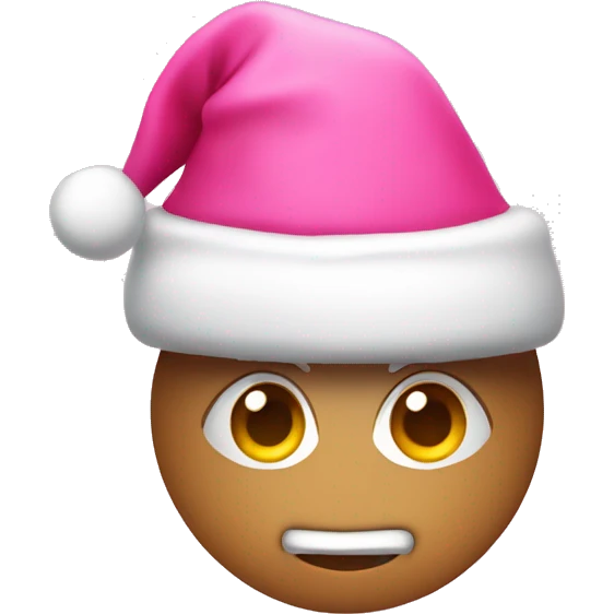 Pink heart with Santa hat emoji