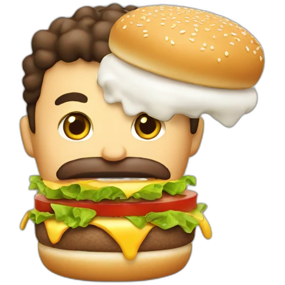 Tebboune eating hamburger emoji