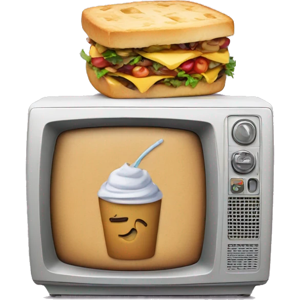 Tv with food emoji