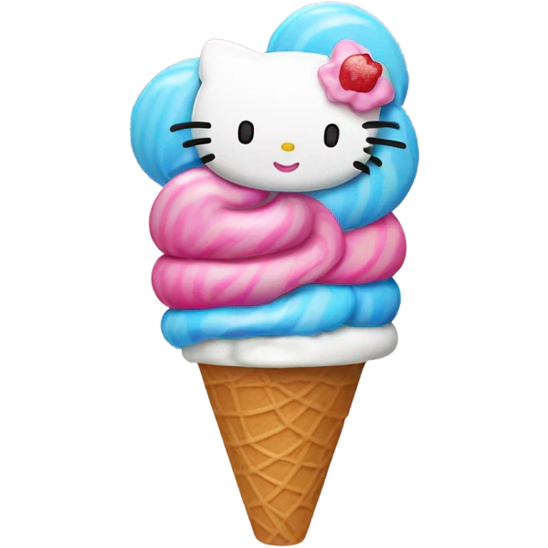 Hello kitty with ice cream  emoji