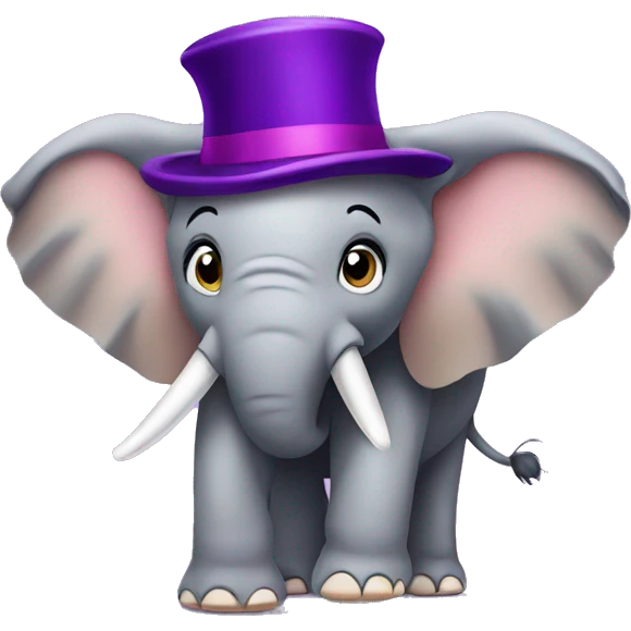 Elephant with a purple hat emoji