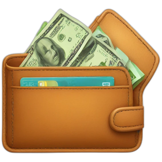 wallet, pocket with money emoji