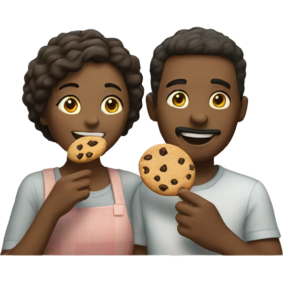 couple eating a cookie together  emoji