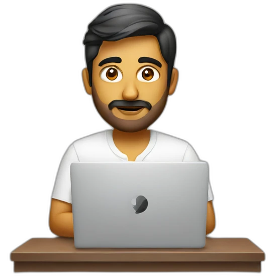 indian cool designer working on laptop emoji