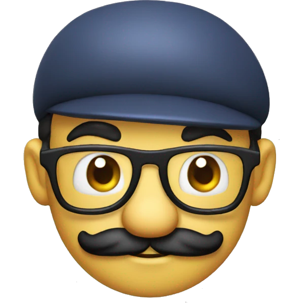 Mario with a nerd face emoji