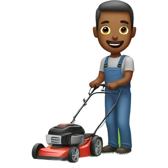 Dad mowing lawn emoji