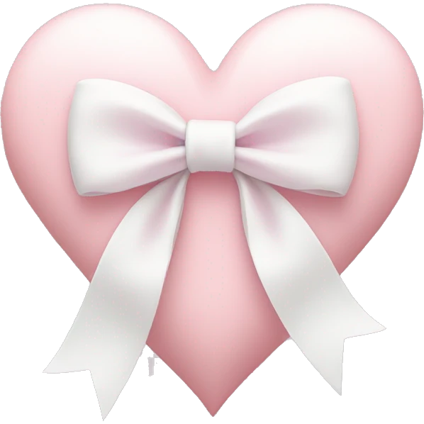 Pastel pink heart with white bow emoji