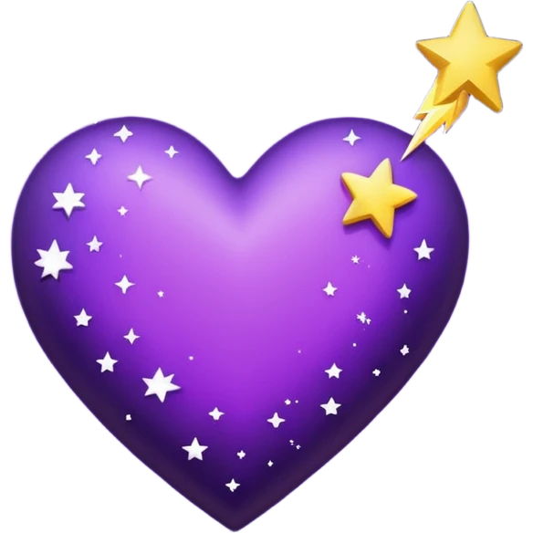 emo heart with night sky and shooting star emoji