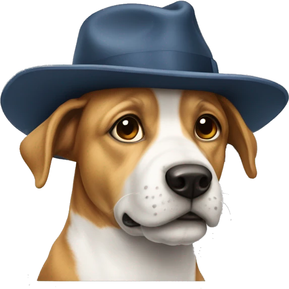Chien avec un chapeau université  emoji