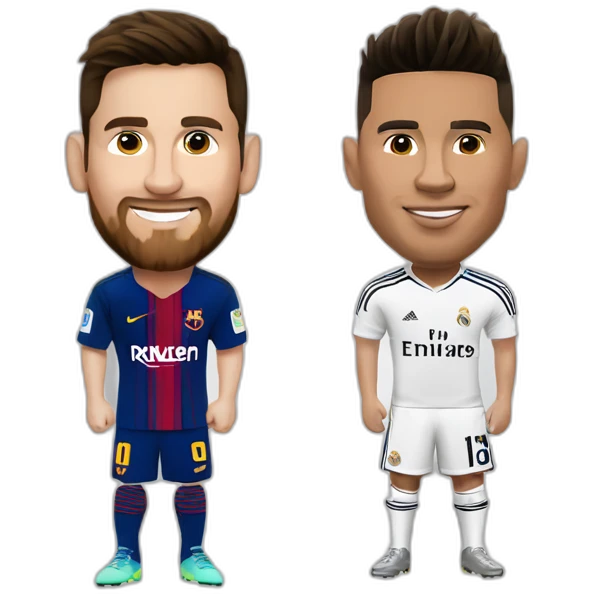 Messi et ronaldo avec le maillot du real madrid emoji