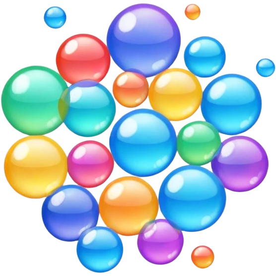 Create an emoji for a bubble boom with an explosion with bubbles emoji