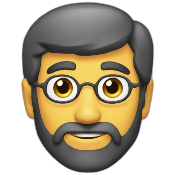 Barbu chauve lunette emoji