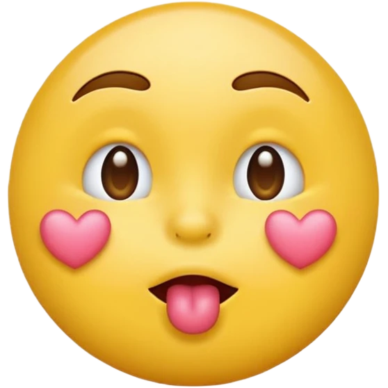 Classic yellow emoji blowing kiss with puckered lips emoji