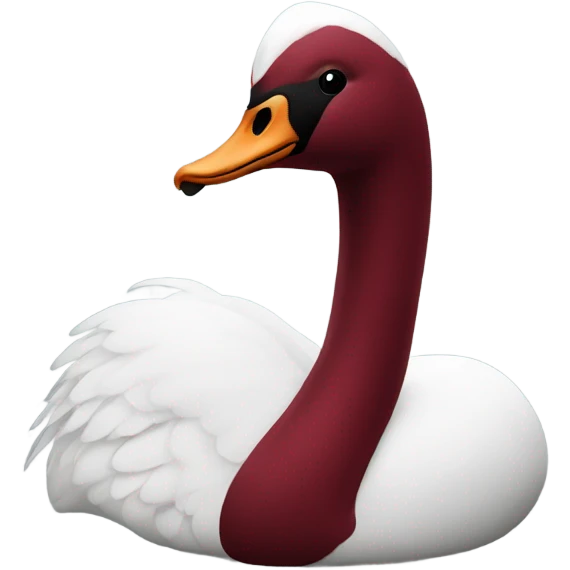 Dark red velvet swan emoji