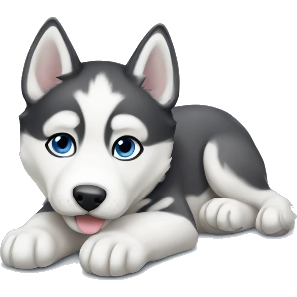 Husky puppy laying emoji