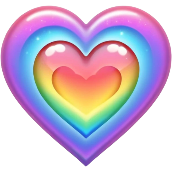 heart with a rainbow shimmer outline emoji