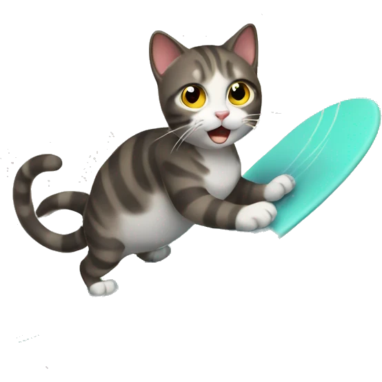 Cat surfing emoji