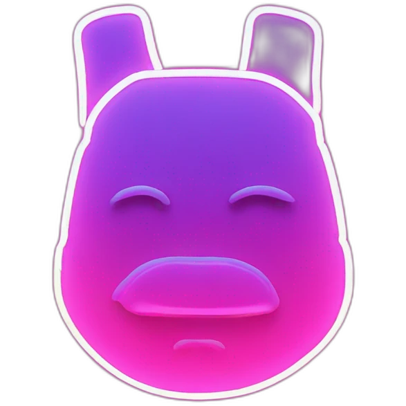 Juicy booty neon sign style man emoji
