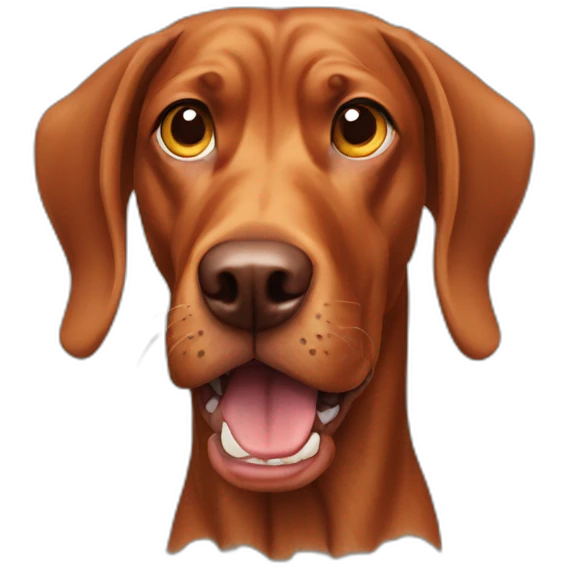 dog vizsla angry with teeth and with furrowed brows emoji