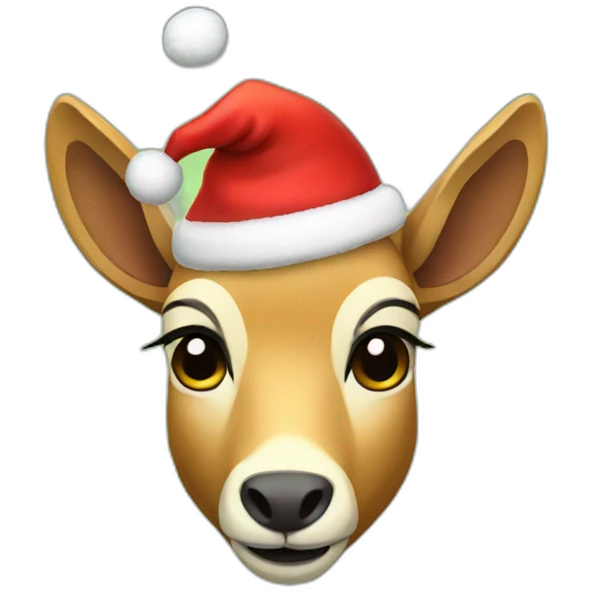 chamois with christmas hat emoji