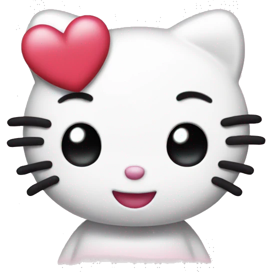 hello kitty with heart eyes emoji
