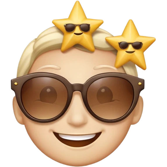 smiling face with star-shaped sunglasses emoji