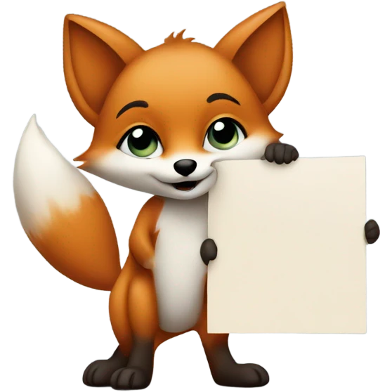 Baby fox with a blank sign emoji