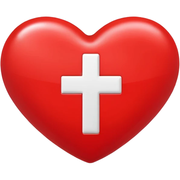 red heart with a white plus on it emoji